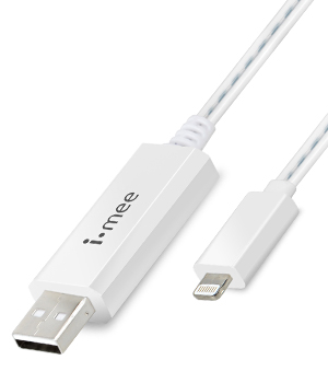 Светящийся кабель i-Mee Beating Lightning Cables для Apple iPhone 5/5S/5C/New iPad 4 - белый
