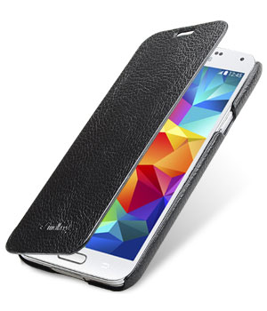 Кожаный чехол Melkco для Samsung Galaxy S5 - Face Cover Book Type - черный